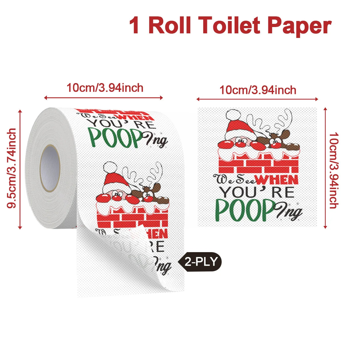 Christmas Toilet Roll Paper Happy 2026 New Year 