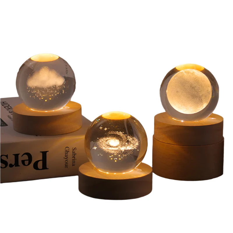 Moon Crystal Sphere Night Light 