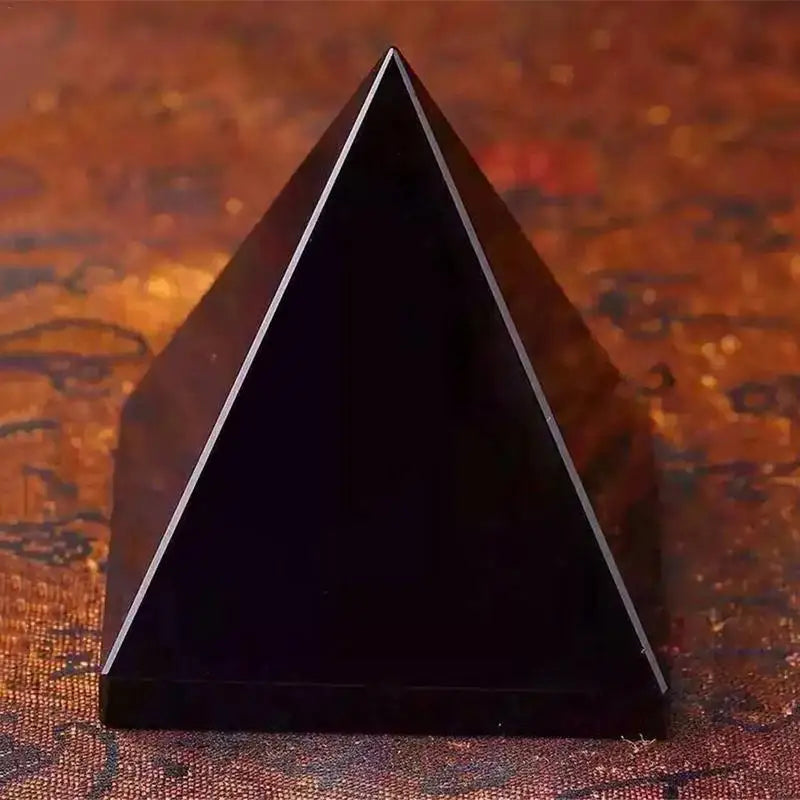 Energy Natural  Black Shungite Crystal Pyramid Tower 