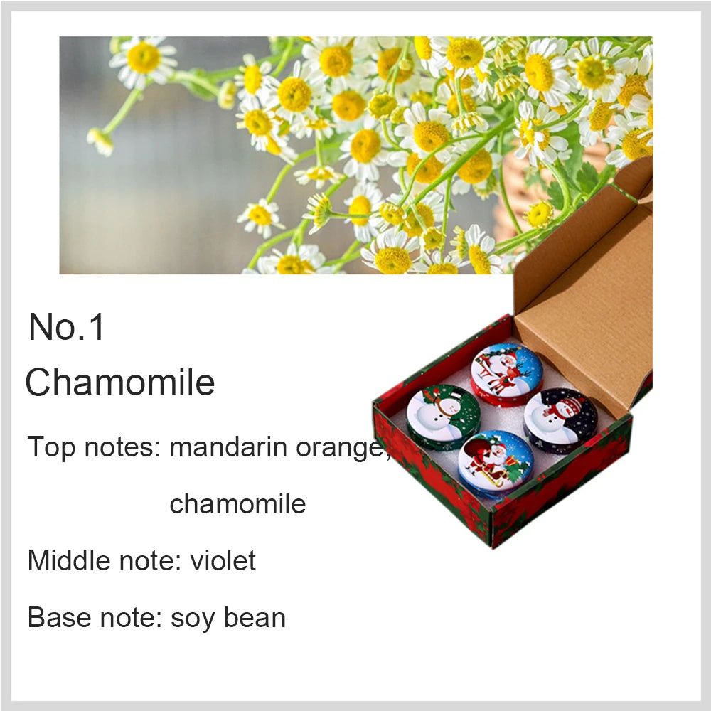 4Pcs Scented Christmas Candles Fragrance