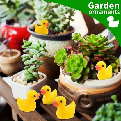 Mini Resin Ducks – Tiny Yellow Duck Figurines for DIY Crafts & Fairy Gardens