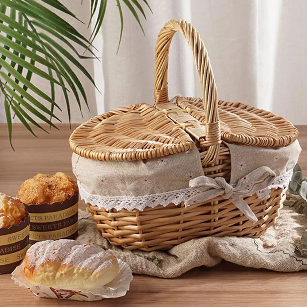 Handmade Wicker Picnic Basket 