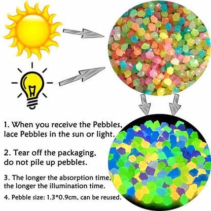 50/100/200Pcs Luminous Stones Outdoor Yard Decorations