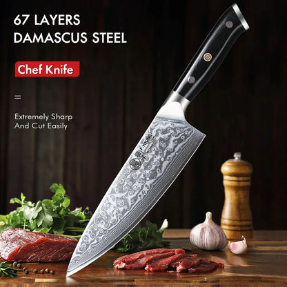 Professional Chef's Knives Japanese 67 Layer Damascus Steel 