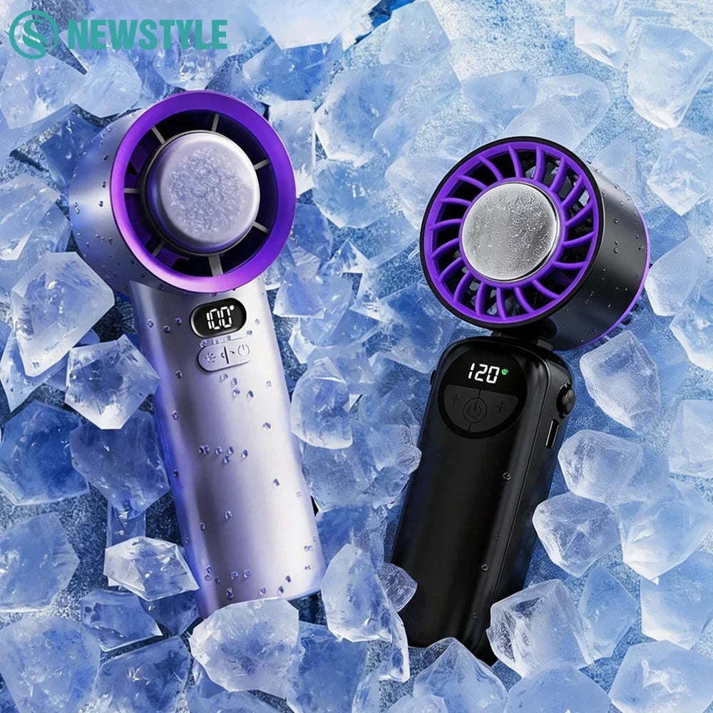 New Handheld Portable Cooling Fan 120 Speeds Adjustable Refrigeration 