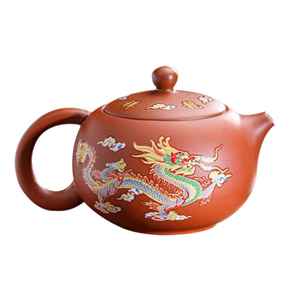 135-350Ml Dragon Teapot Chinese Style Color-Changing Purple Clay Tea Pot Anti-Scald Handle Tea Brewer for Offices Home Camping