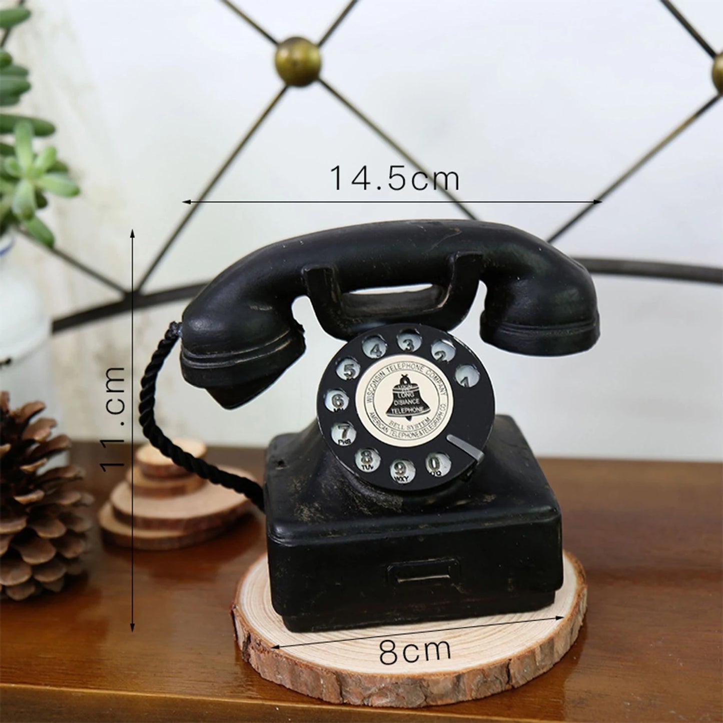 Old Fashion Retro Landline Telephone Model Classic Decorative 