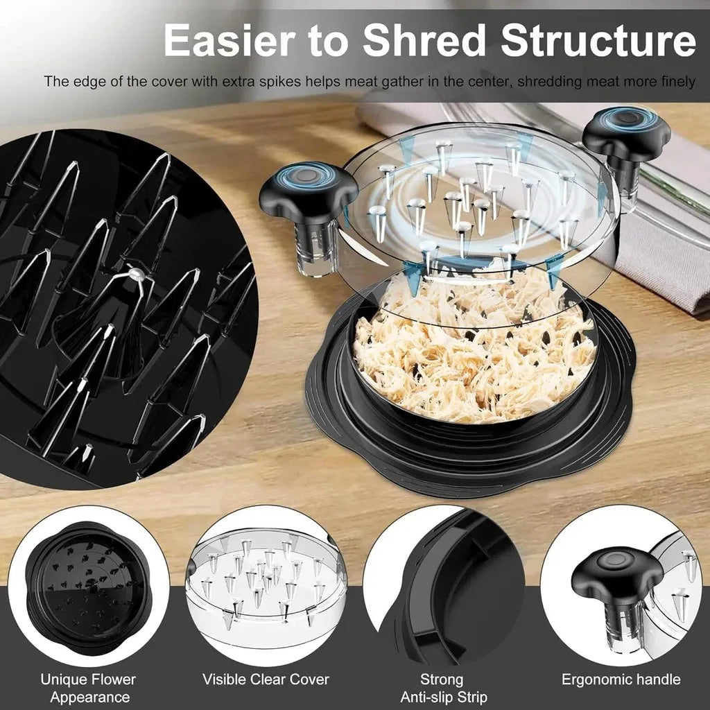 Upgraded Chicken Shredder with Transparent Cover Kitchen Tools