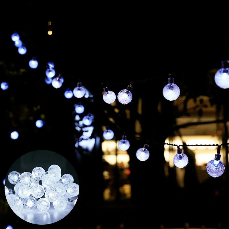 String Lights Outdoor Waterproof Solar Powered for Garden 8 Modes