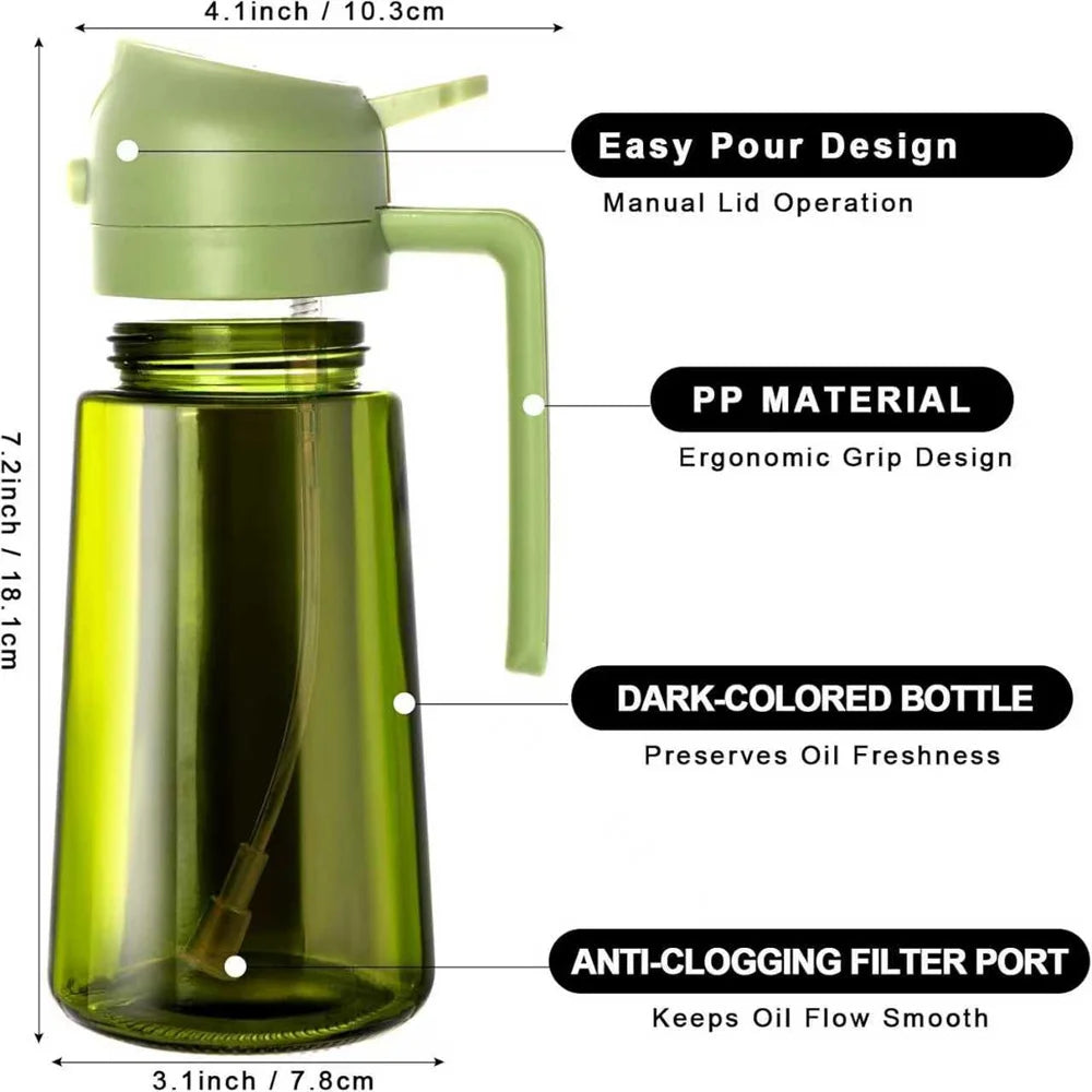 2-In-1 Olive Oil Dispenser with Stickers