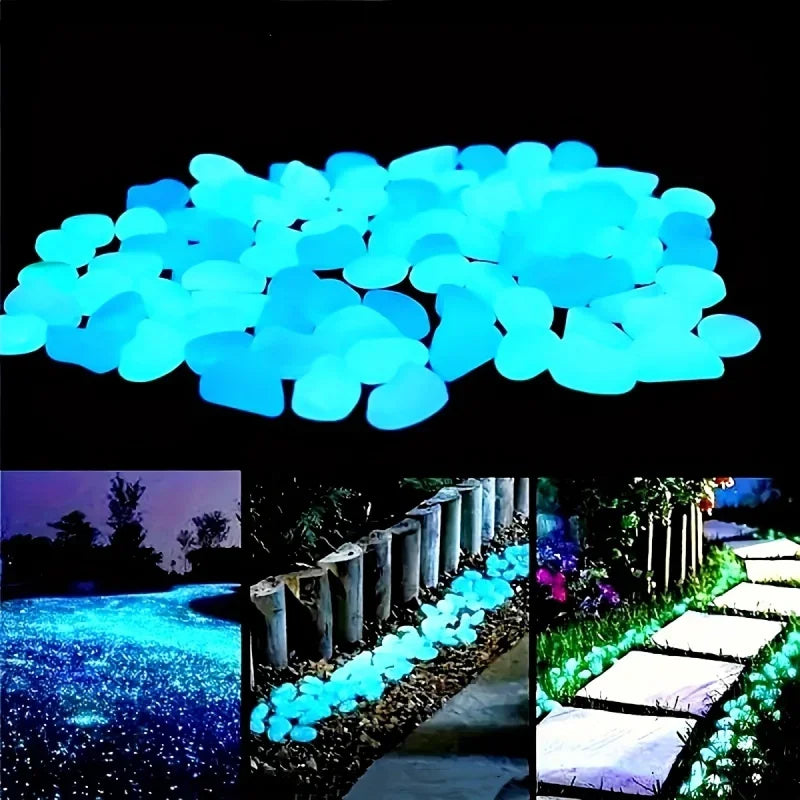 100Pcs Luminous Garden Stones 