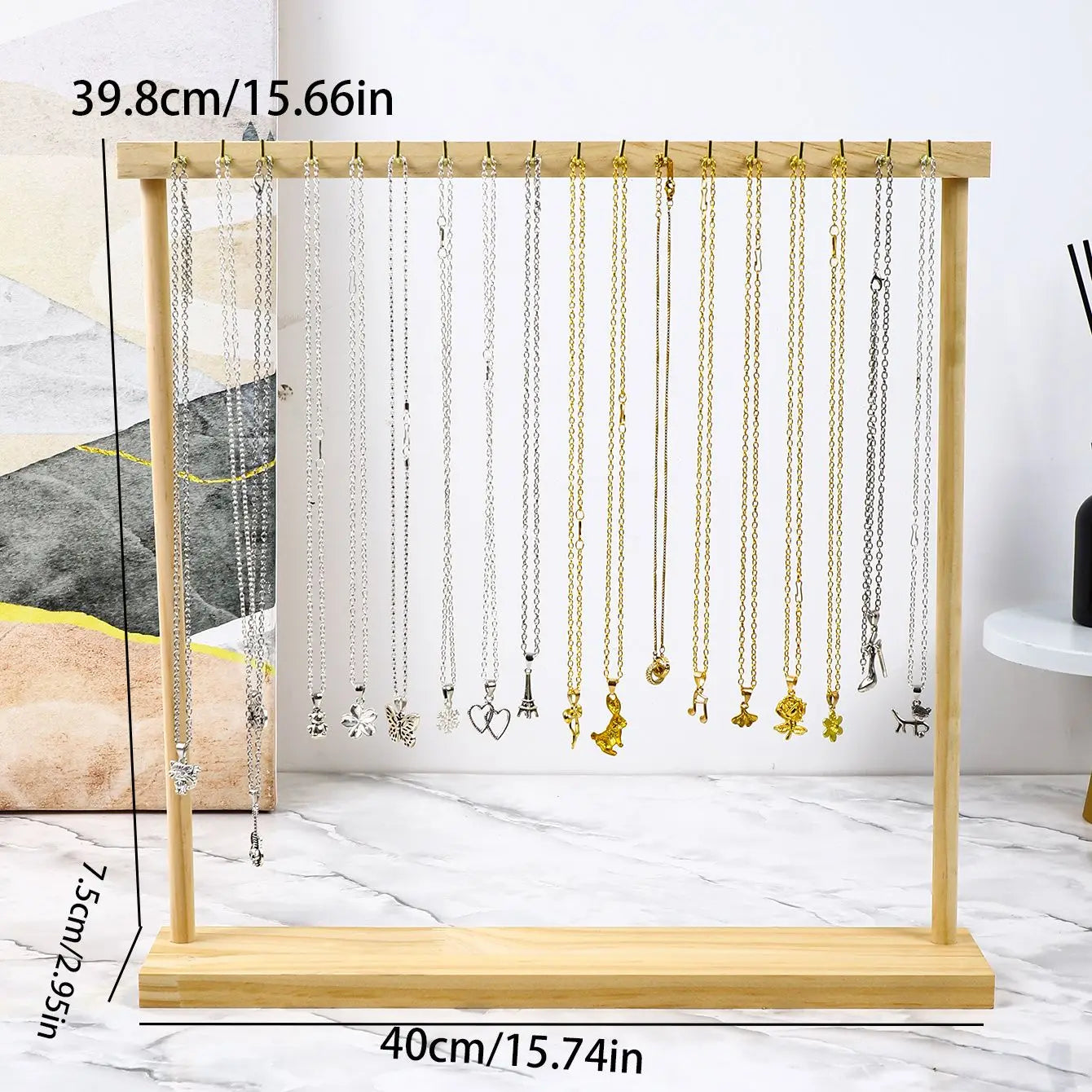 Jewelry Organizer Display Wood Stand