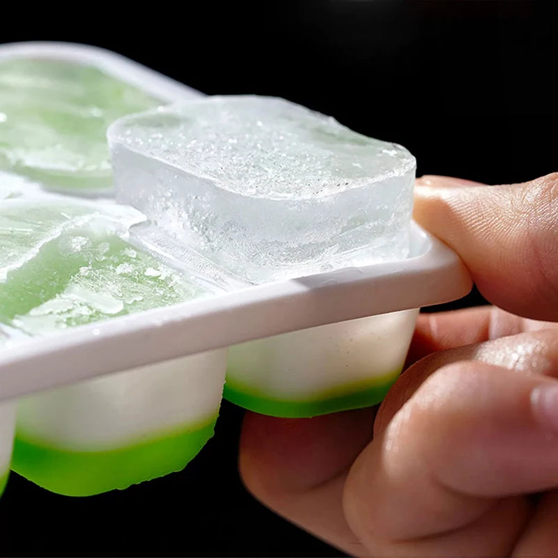 Ice Cube Tray Mold with Lid Silicone Square 14 Cube 