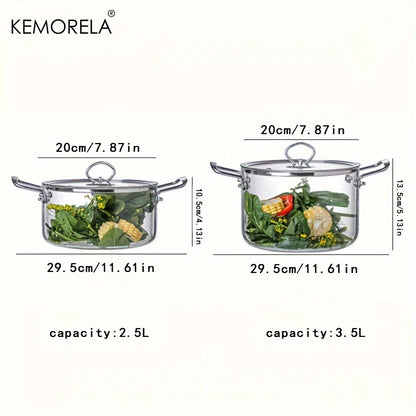 1PCS Glass Cooking Pot 2.5L/3.5L 