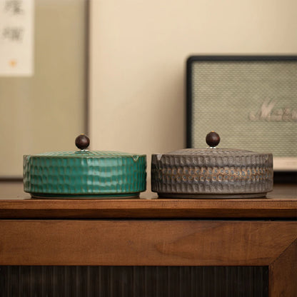 Ceramic Ashtray with Lid Home Office