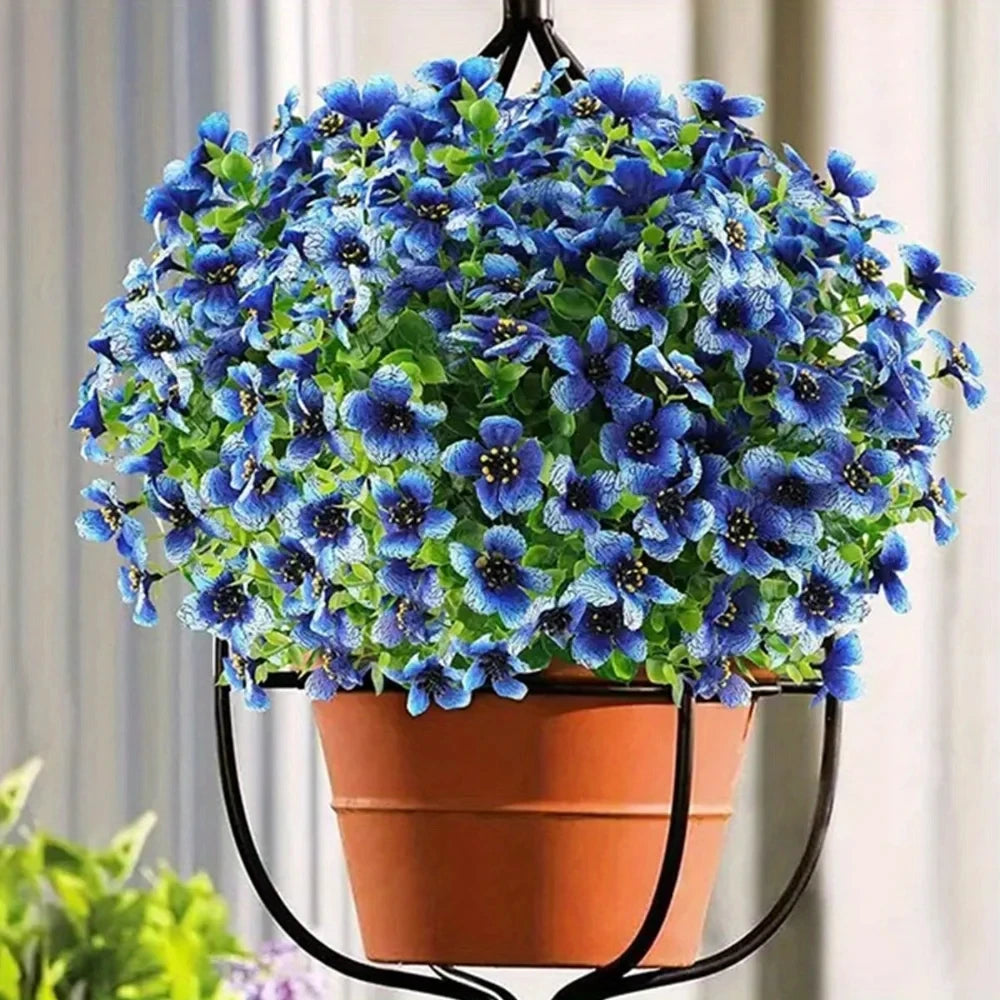 2PC Outdoor UV Protection 7 Head Eucalyptus Violet Artificial 