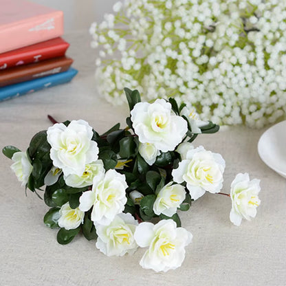 Artificial Azalea High Quality Flowers Bushes UV Resistant Decor for Garden