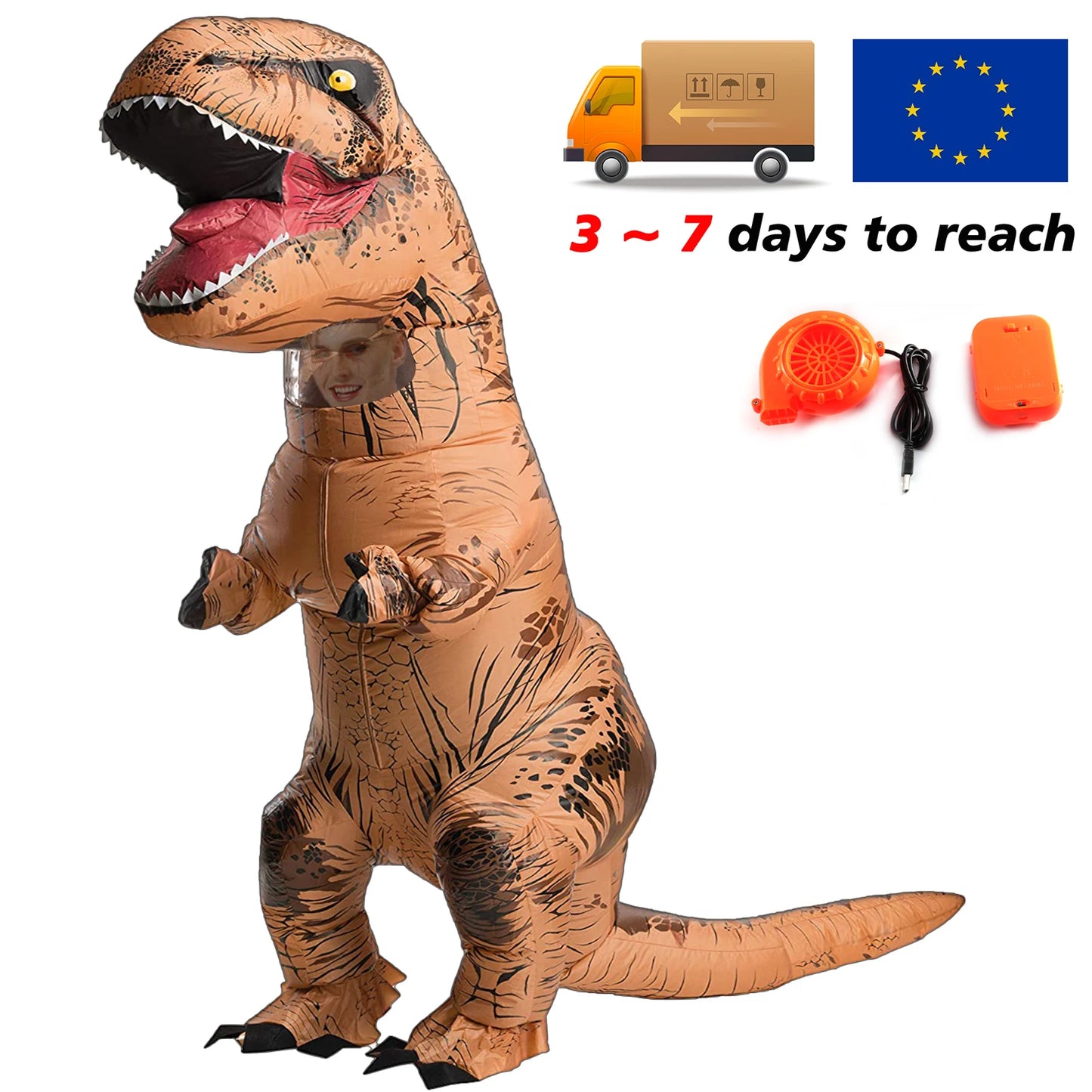 T-Rex Inflatable Uit Tyrannosaurus Dinosaur Costume Child Kids Adult 
