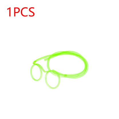 Fun Loop Drinking Straw Eye Glasses Reusable Flexible Soft Drink Eyeglasses Plastic Crazy Funky Drinking Tube for Kids Party