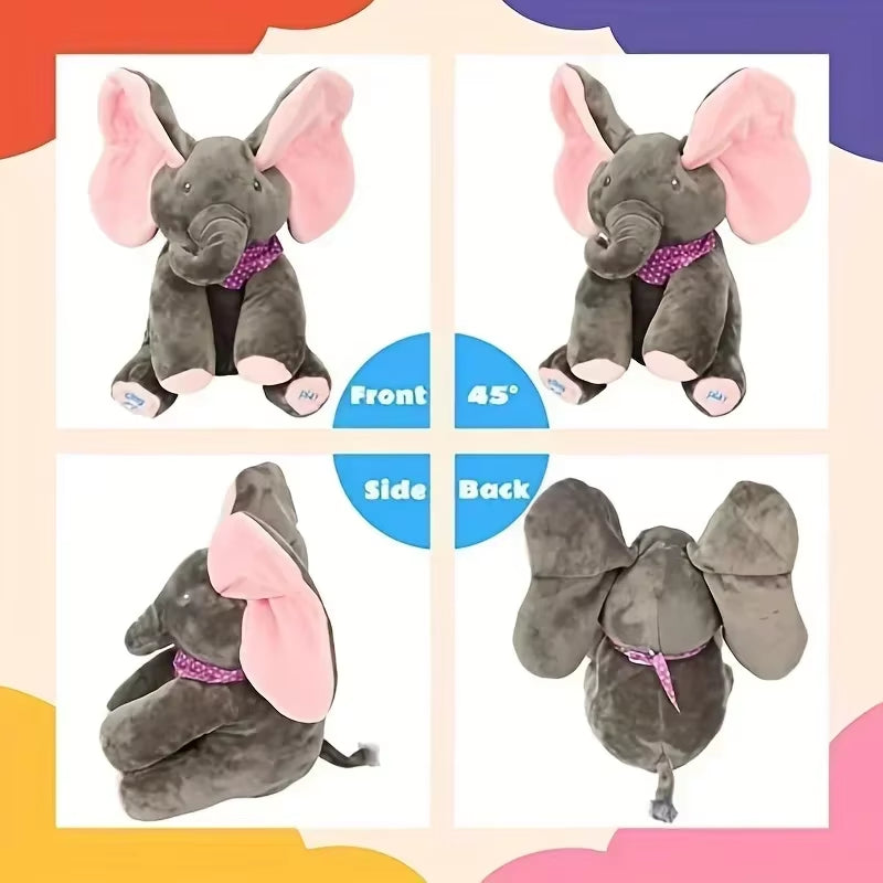 2025 New Hide-And-Seek Elephant Plush Toy Baby Hide-And-Seek Game Toy Singing Interactive Musical Toys Gifts