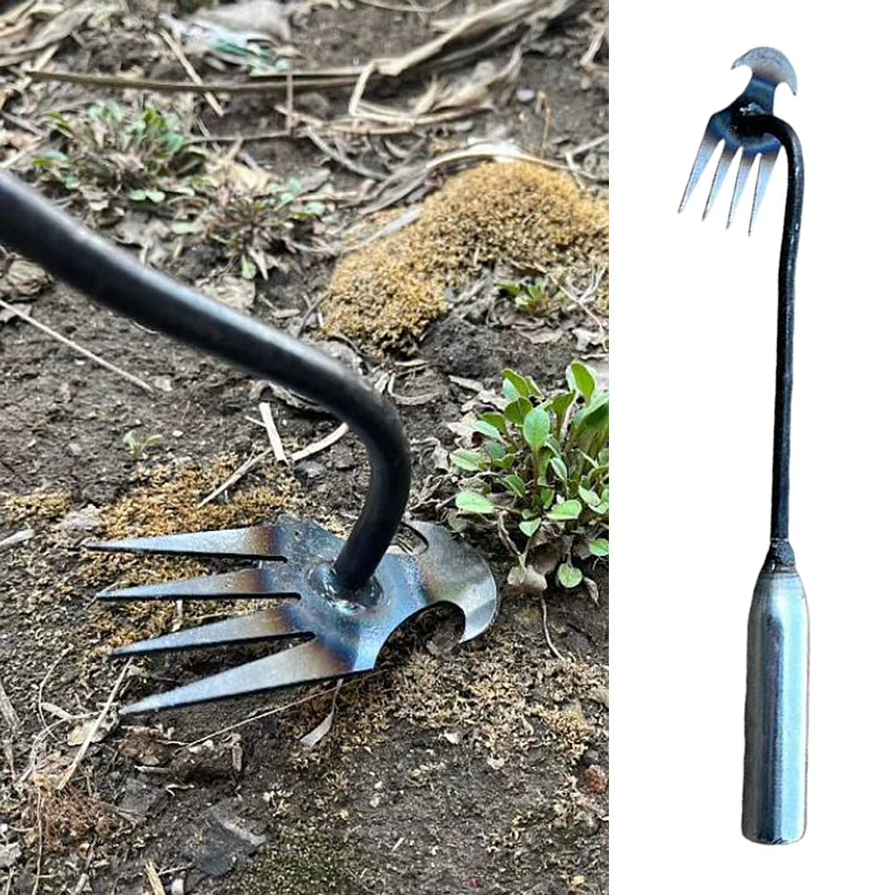 Manganese Steel Garden Weeder – Ergonomic V-Fork Hand Tool