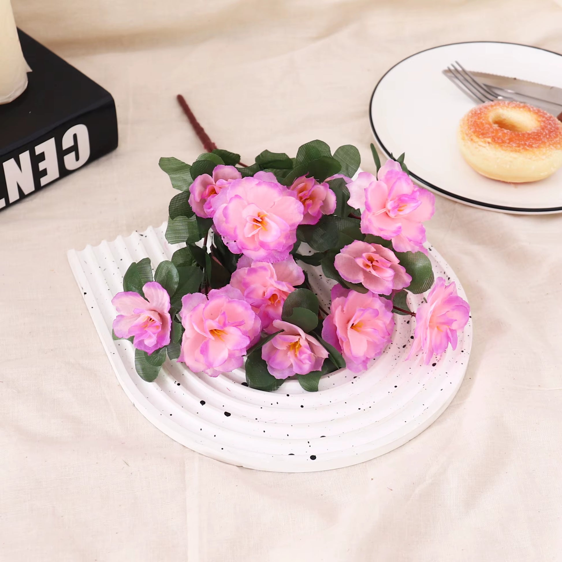 Artificial Azalea High Quality Flowers Bushes UV Resistant Decor for Garden