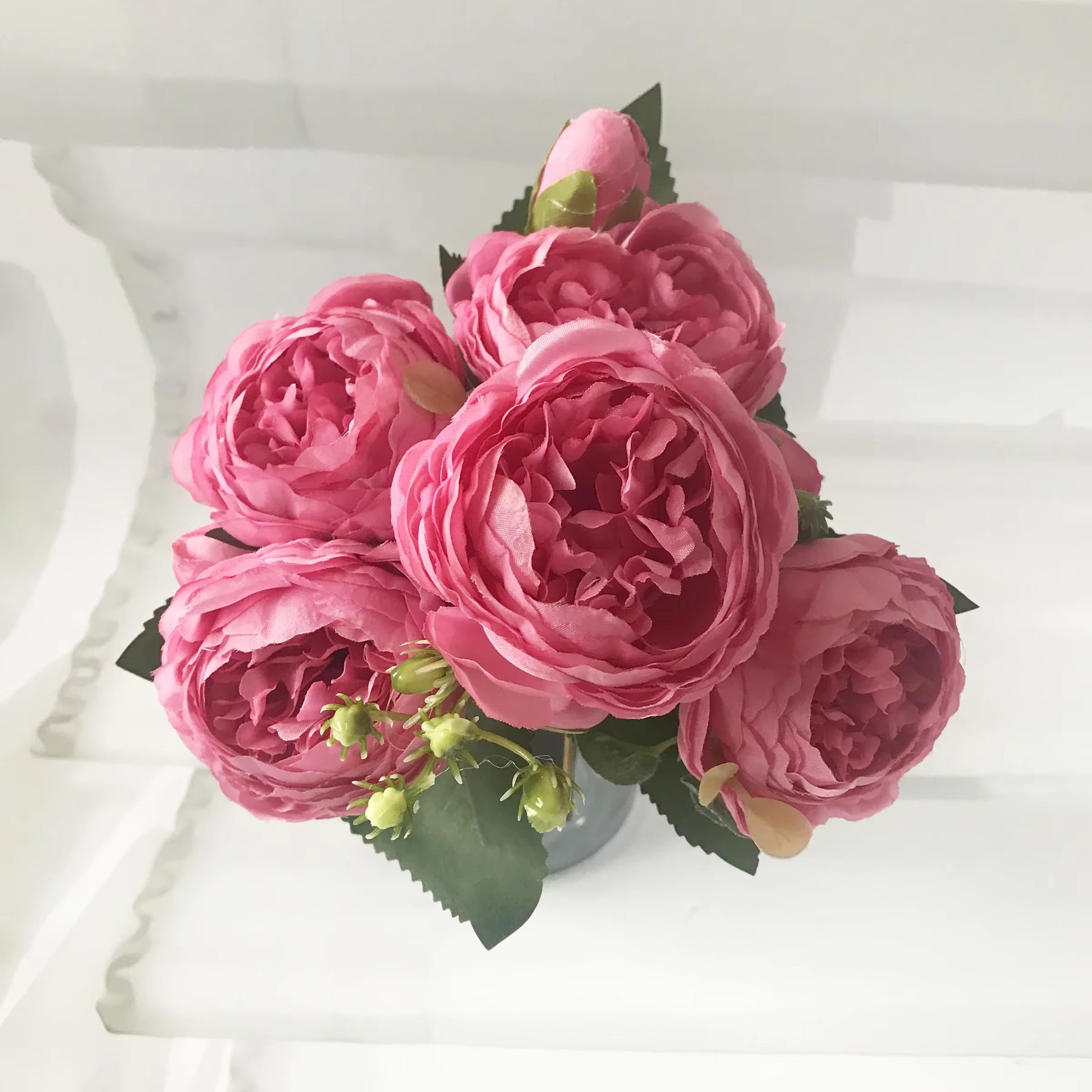30Cm Rose Pink Silk Peony Artificial Flowers Bouquet 