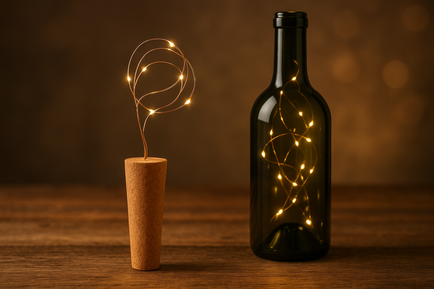 cork led lamp for wine bottle