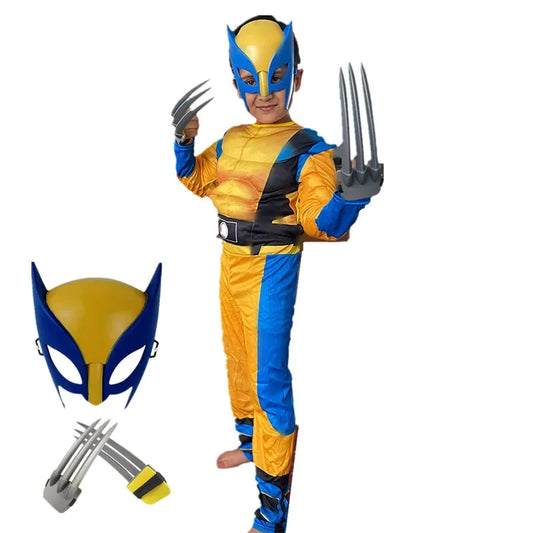 Child Movie Luxury Mask Jumpsuit Wolverine Cosplay Costume 