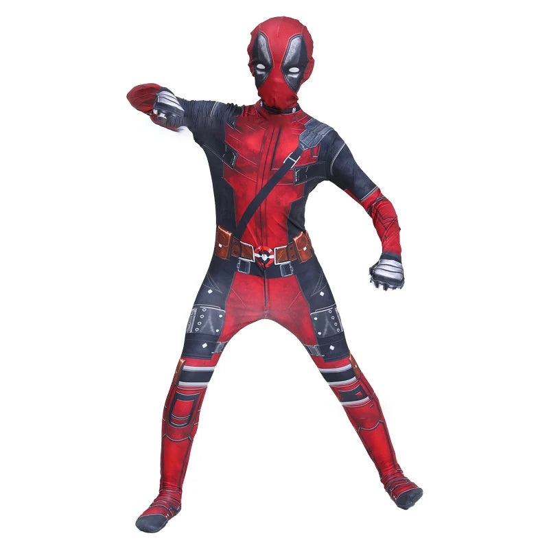 Superhero Deadpool Costume Mask Sword Bag Suits 