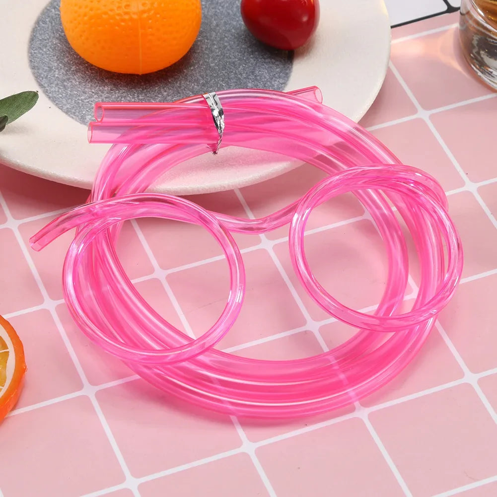 Fun Loop Drinking Straw Eye Glasses Reusable Flexible Soft Drink Eyeglasses Plastic Crazy Funky Drinking Tube for Kids Party