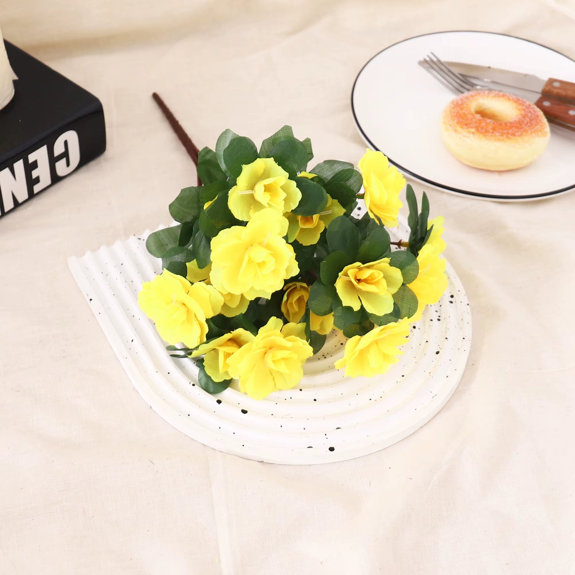 Artificial Azalea High Quality Flowers Bushes UV Resistant Decor for Garden