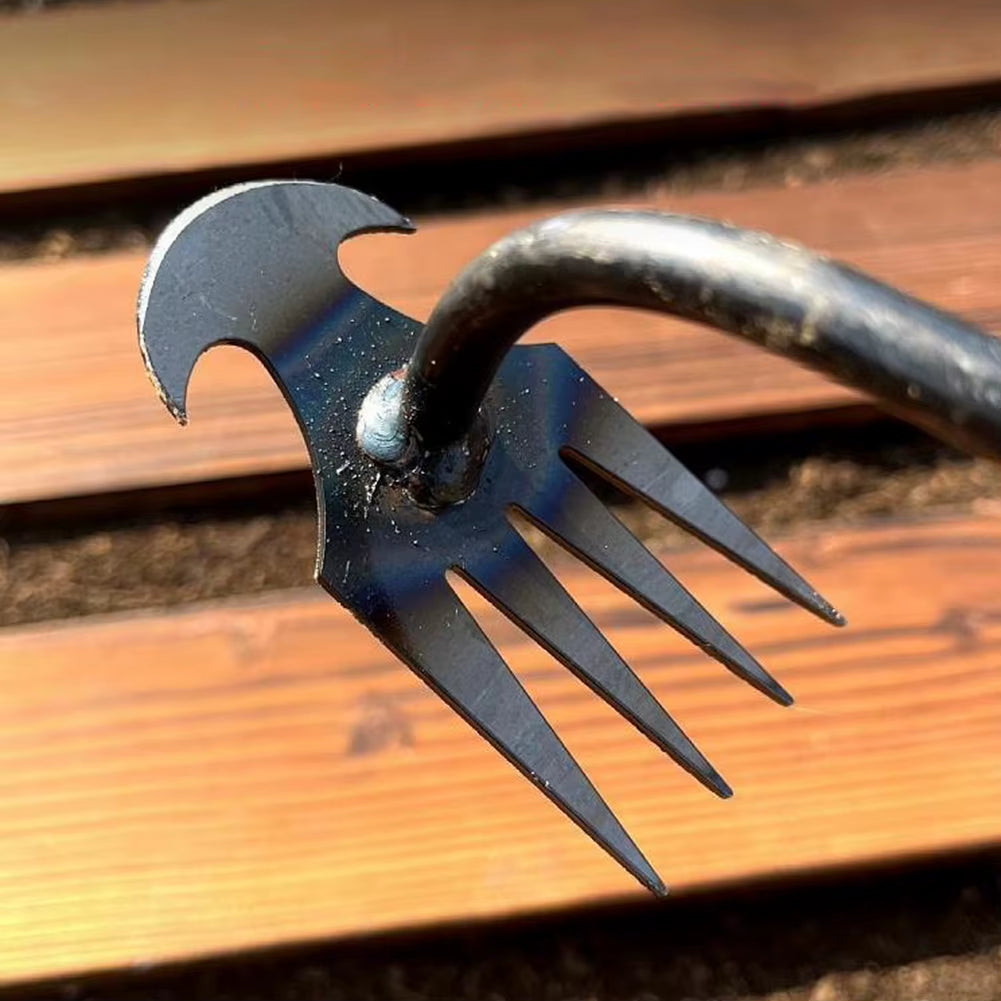 Manganese Steel Garden Weeder – Ergonomic V-Fork Hand Tool