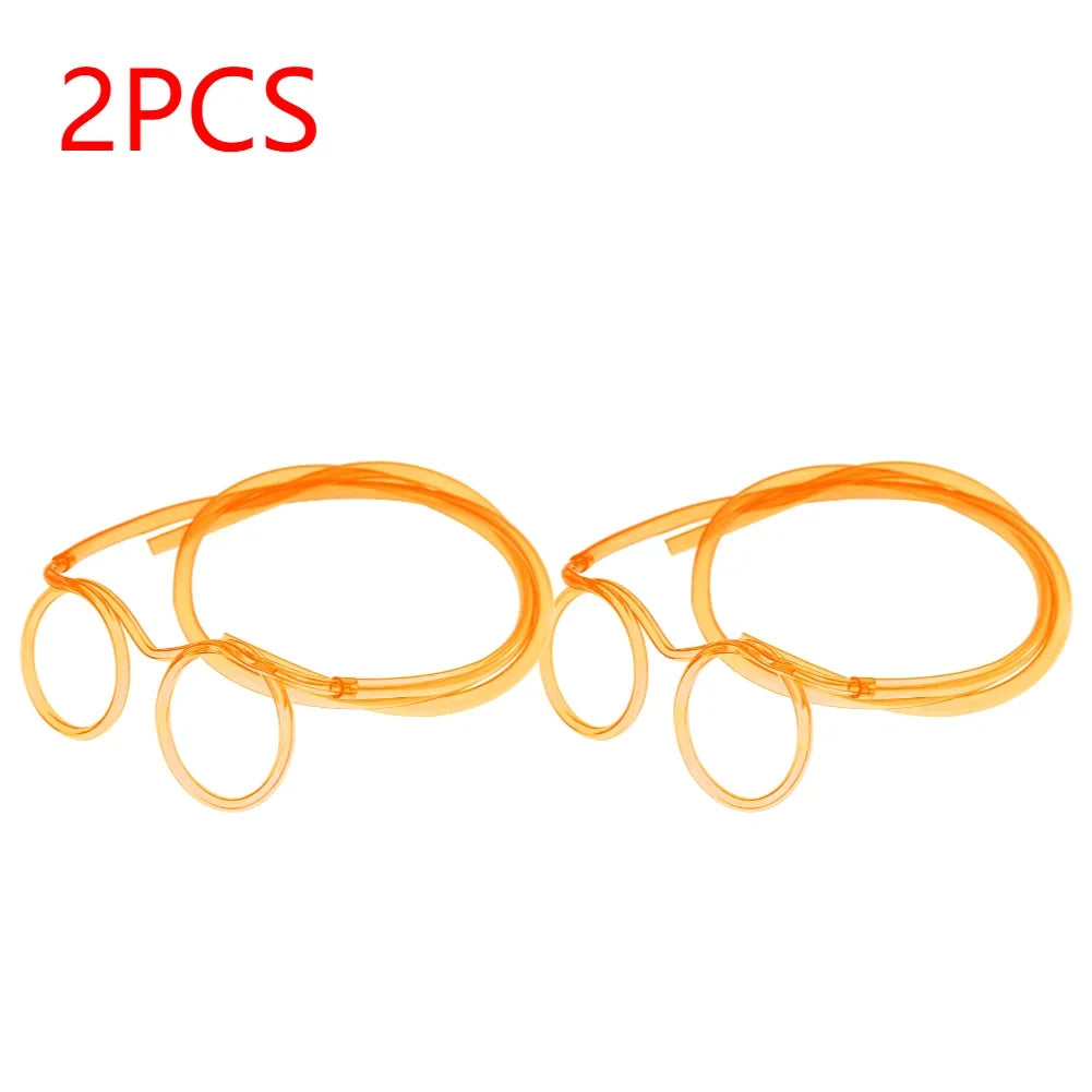 Fun Loop Drinking Straw Eye Glasses Reusable Flexible Soft Drink Eyeglasses Plastic Crazy Funky Drinking Tube for Kids Party