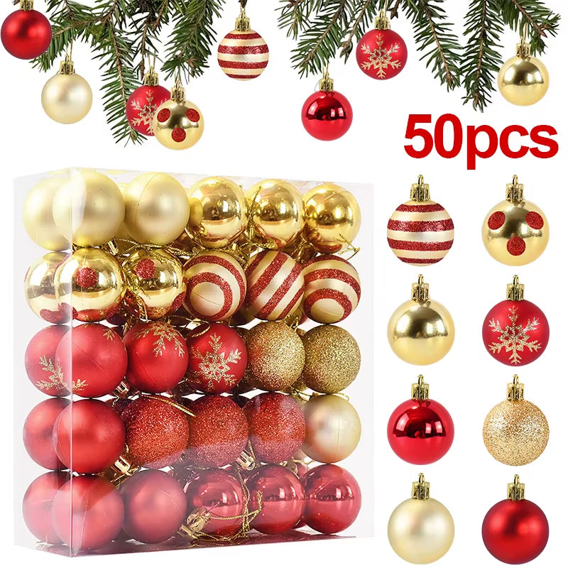 50Pcs/Box Christmas Tree Balls Ornament 