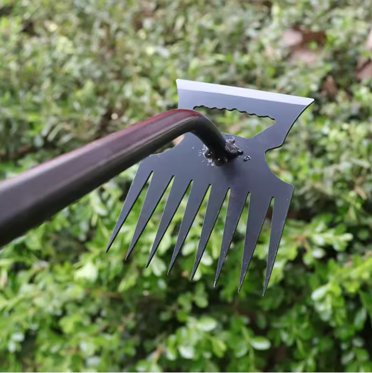 Metal Weed Cleaning Shovel 2 in 1 Garden Rake Stainless Steel 5/6/8/11 Teeth for Gardening