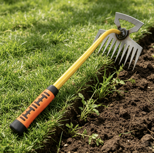 Metal Weed Cleaning Shovel 2 in 1 Garden Rake Stainless Steel 5/6/8/11 Teeth for Gardening