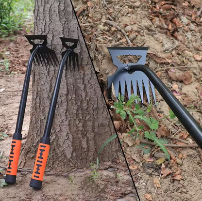 Metal Weed Cleaning Shovel 2 in 1 Garden Rake Stainless Steel 5/6/8/11 Teeth for Gardening